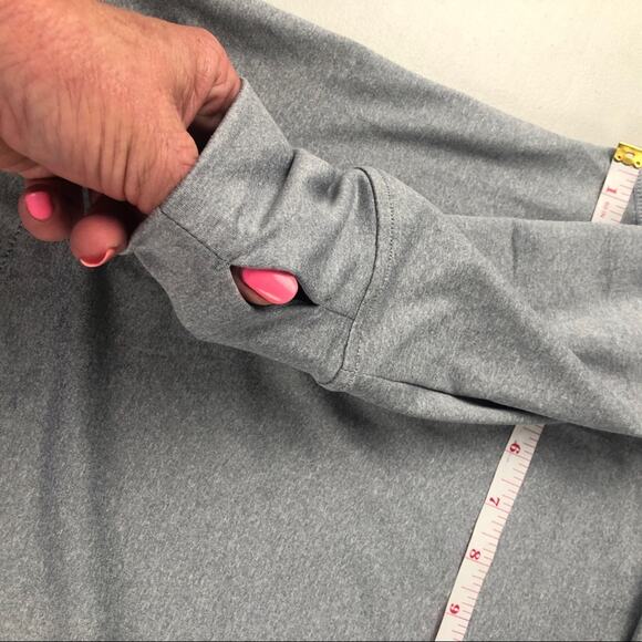 Danskin  gray wicking crossover hoodie large - Picture 4 of 9